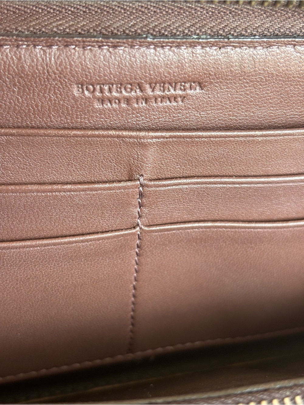 BOTTEGA VENETA Brown Intrecciato Woven Leather Zip Around Wallet - Picture 11 of 15